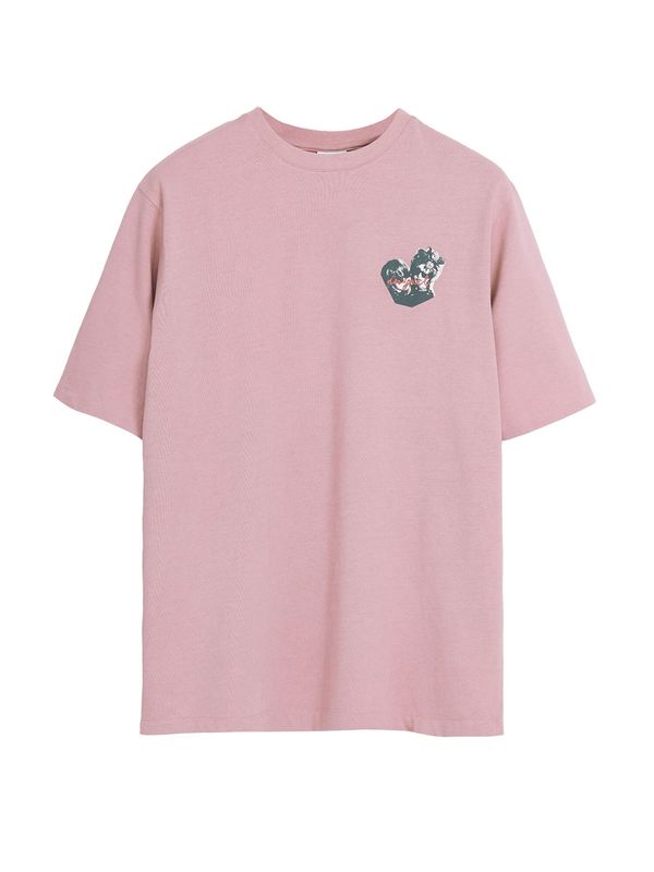 Desigual Desigual Majica  siva / roza / črna / bela