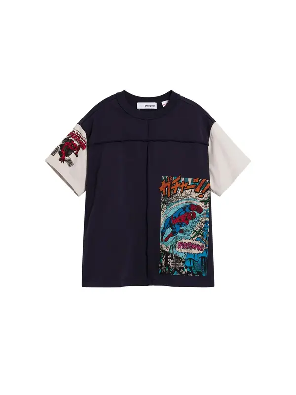 Desigual Desigual Majica 'Spiderman™ Comic'  modra / mornarska / rdeča / bela