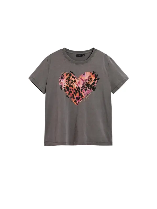 Desigual Desigual Majica  temno siva / svetlo roza / črna
