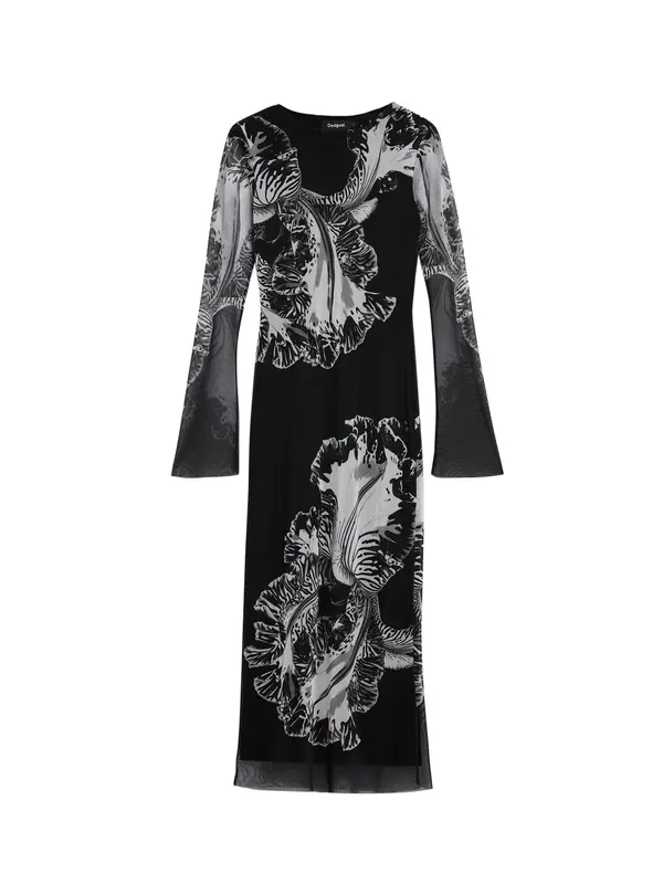 Desigual Desigual Obleka  črna / bela