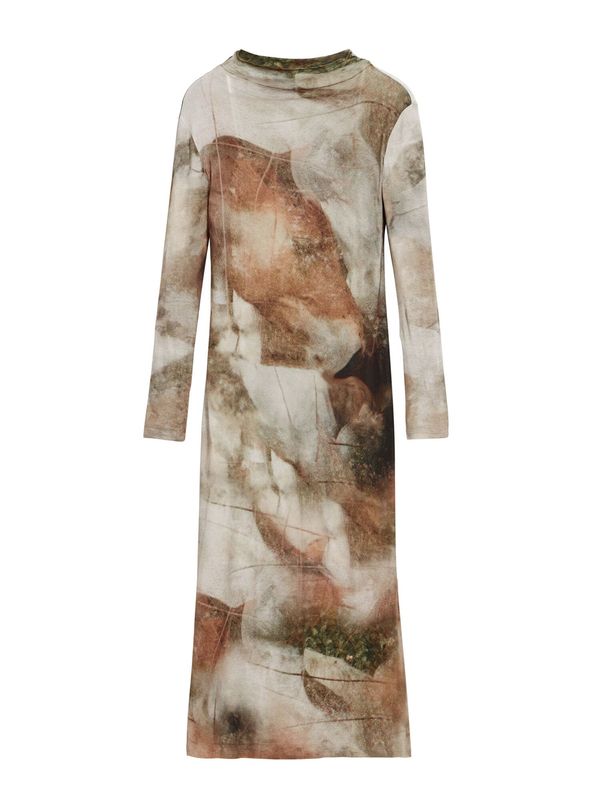 Desigual Desigual Obleka  kit / sepija / kapučino / jelka