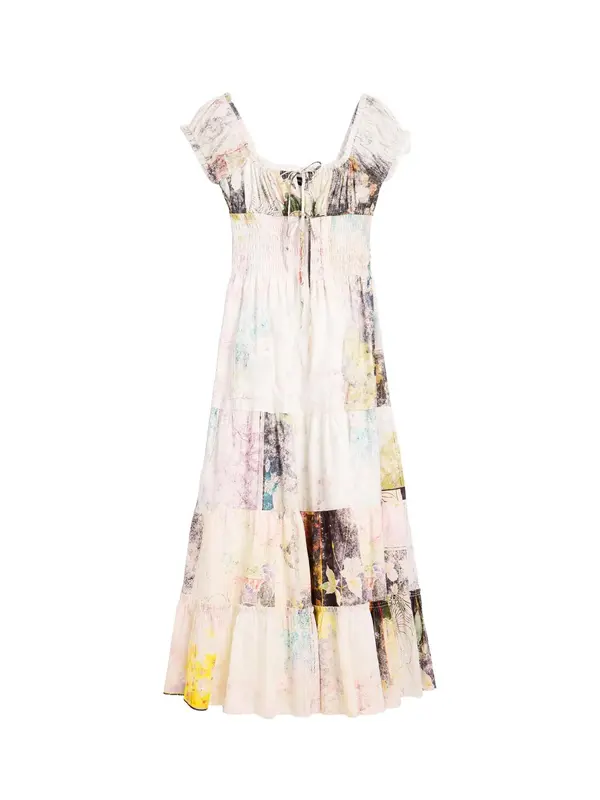 Desigual Desigual Obleka  kremna / rumena / antracit / vijolična