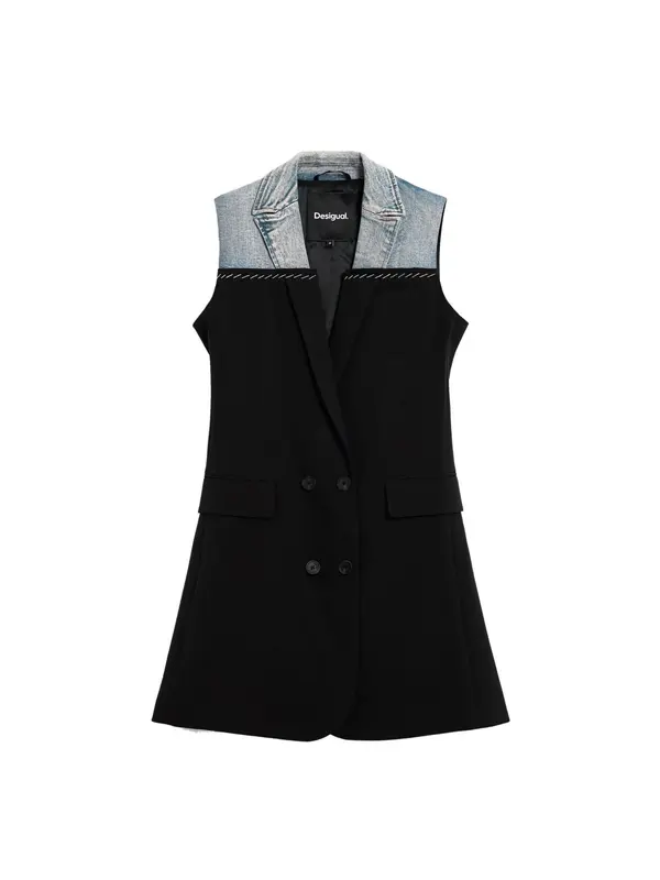 Desigual Desigual Obleka  moder denim / črna