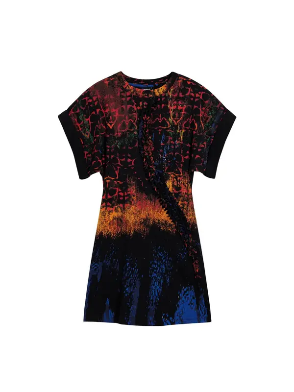 Desigual Desigual Obleka  modra / oranžna / rdeča / črna