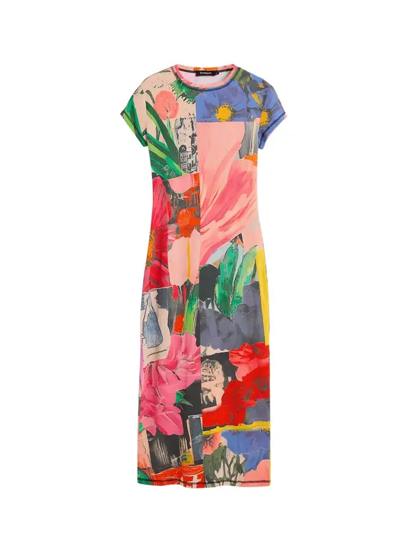 Desigual Desigual Obleka  modra / rumena / zelena / rdeča