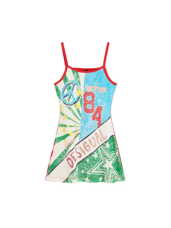 Desigual Desigual Obleka  modra / zelena / rdeča / bela