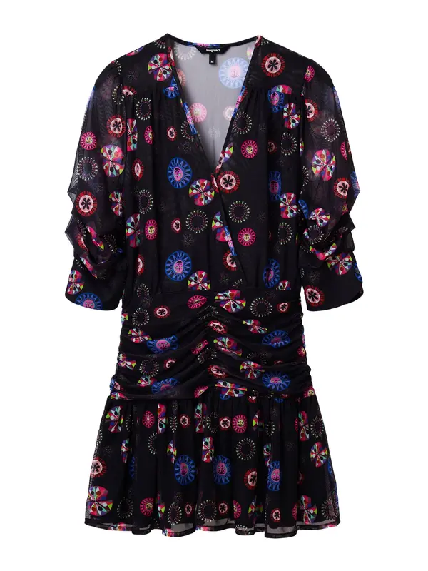 Desigual Desigual Obleka 'MOONI-LACROIX'  modra / roza / rdeča / črna