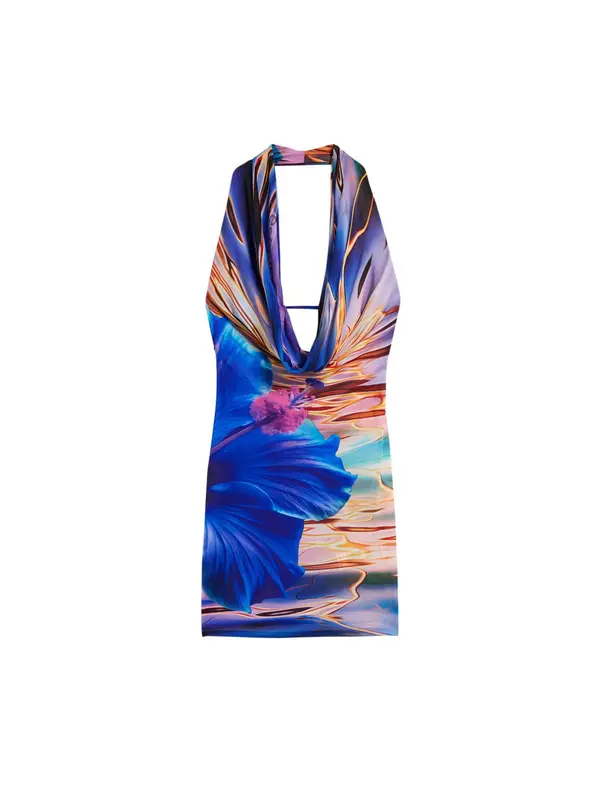 Desigual Desigual Obleka  pesek / modra / indigo / roza