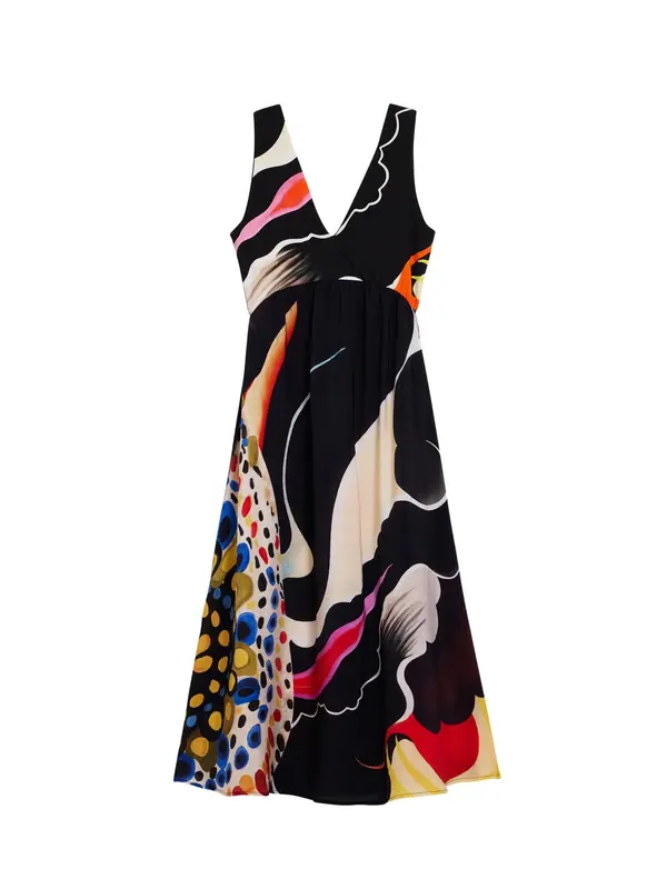 Desigual Desigual Obleka  rumena / rdeča / črna / bela