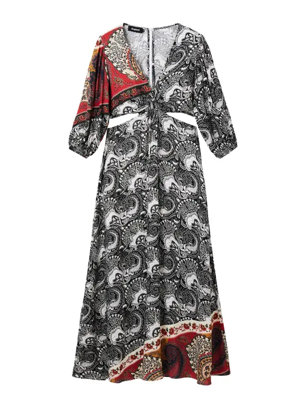Desigual Desigual Obleka 'SIRSAL'  bež / krvavo rdeča / črna / bela