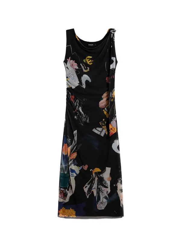 Desigual Desigual Obleka  svetlo lila / oranžna / črna