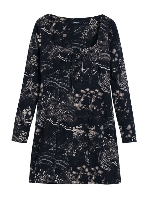 Desigual Desigual Obleka  svetlo siva / črna / bela