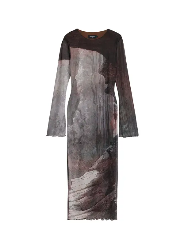 Desigual Desigual Obleka  temno rjava / bela