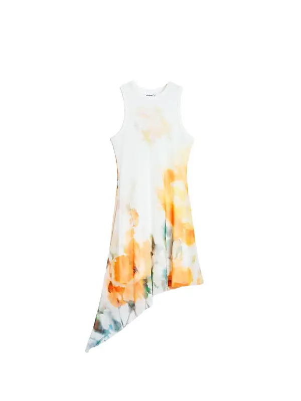 Desigual Desigual Obleka  temno zelena / oranžna / bela