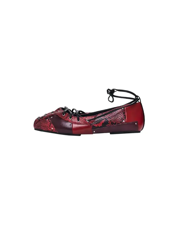 Desigual Desigual Odprte balerinke  rdeča / vinsko rdeča / črna