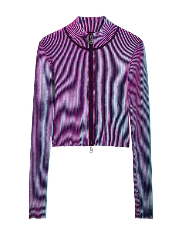 Desigual Desigual Pletena jopa  nebeško modra / vinsko rdeča / rdeče vijolična
