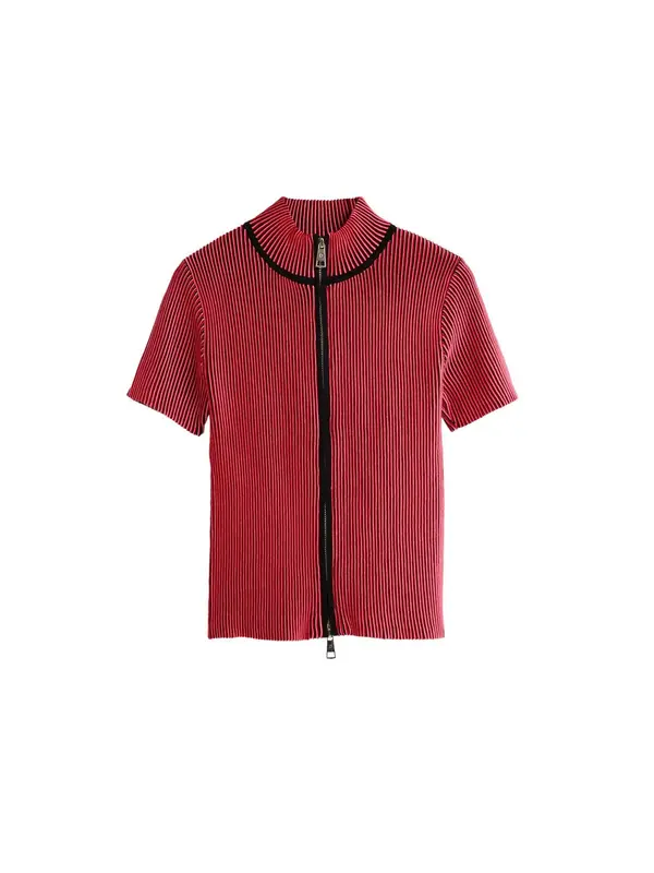 Desigual Desigual Pletena jopa  rdeča / pastelno rdeča / črna