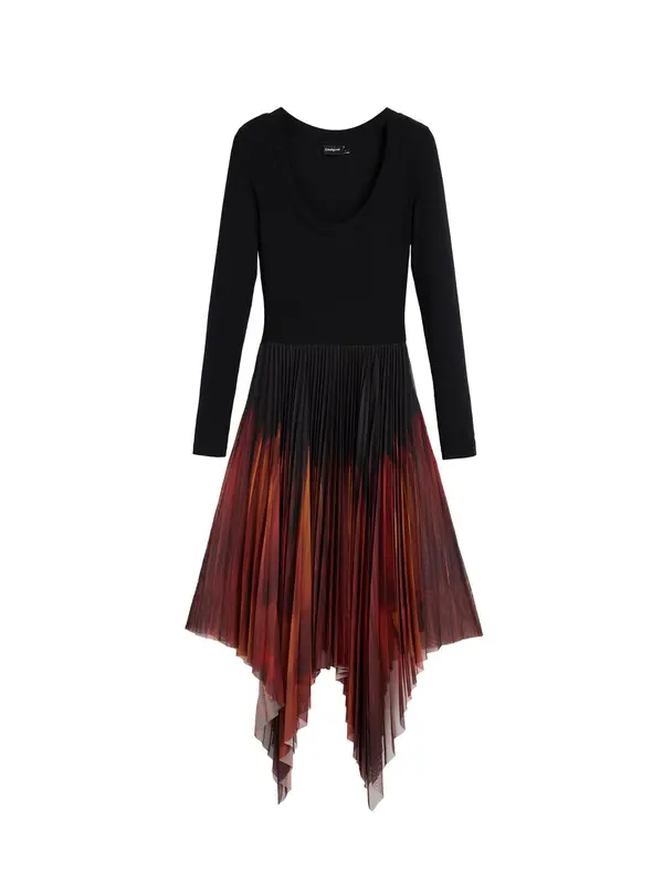 Desigual Desigual Pletena obleka  rjasto rjava / rjasto rdeča / črna