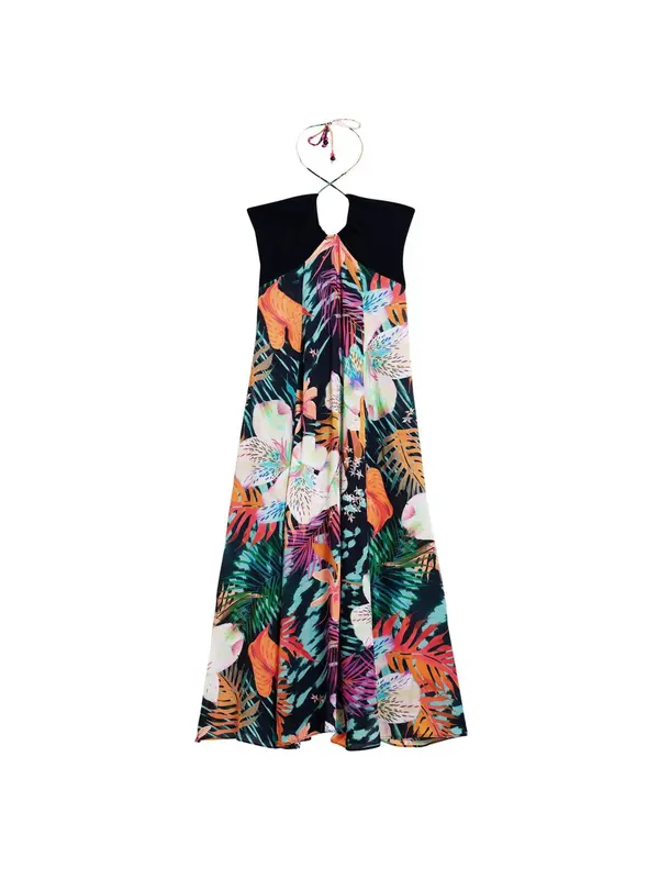 Desigual Desigual Poletna obleka 'Tropical'  turkizna / zelena / temno oranžna / črna