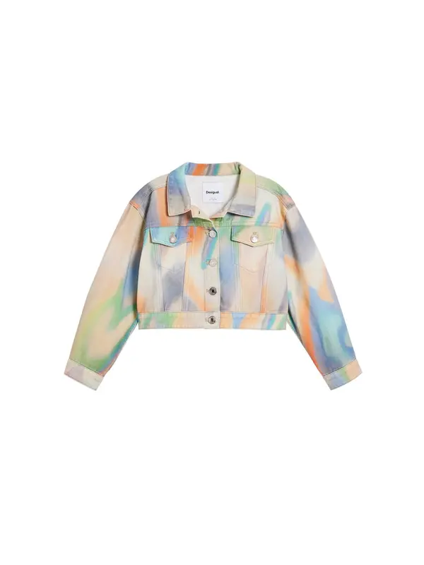 Desigual Desigual Prehodna jakna  kremna / svetlo modra / svetlo lila