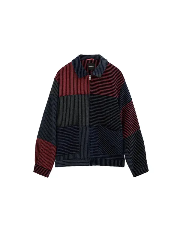 Desigual Desigual Prehodna jakna  marine / temno modra / jelka / češnjevo rdeča