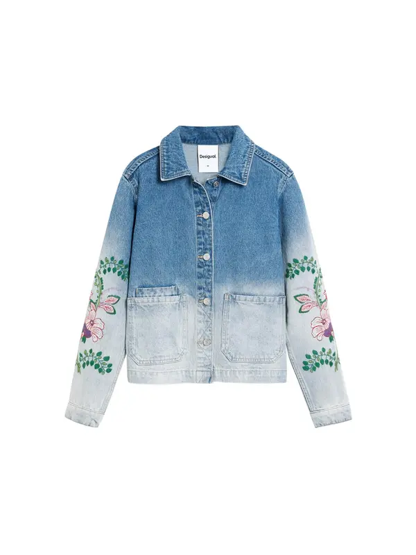 Desigual Desigual Prehodna jakna  moder denim / svetlo modra / zelena / rdeča