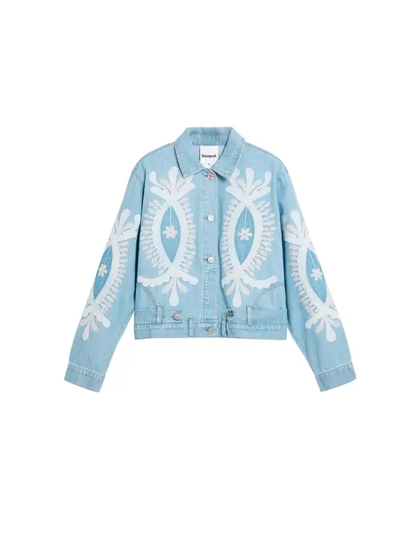 Desigual Desigual Prehodna jakna  modra / bela