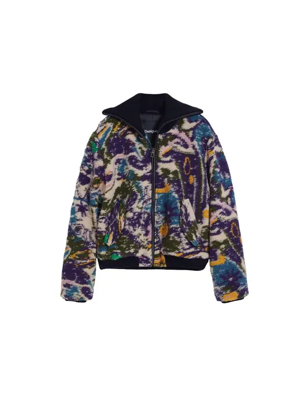 Desigual Desigual Prehodna jakna  modra / temno zelena / temno liila / volneno bela