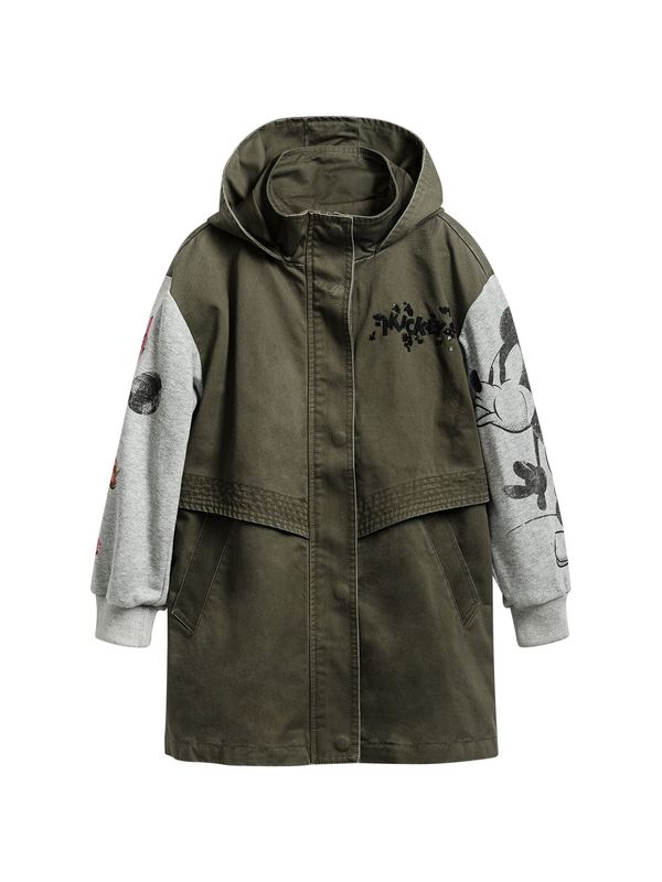 Desigual Desigual Prehodna jakna  pegasto siva / zelena / črna