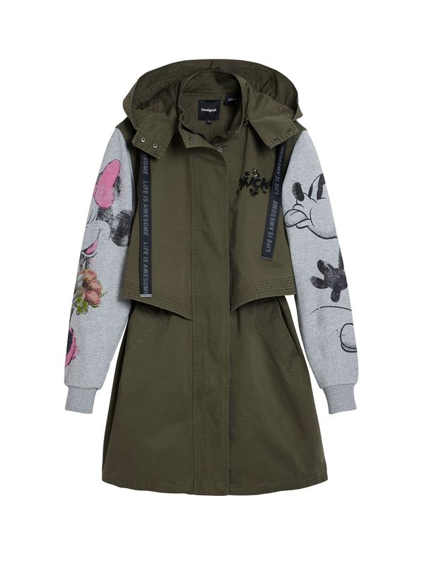 Desigual Desigual Prehodna jakna  svetlo siva / kaki / mešane barve