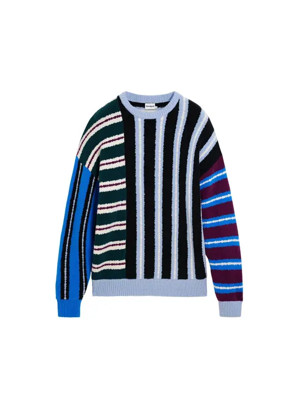 Desigual Desigual Pulover  kobalt modra / svetlo modra / vinsko rdeča / črna