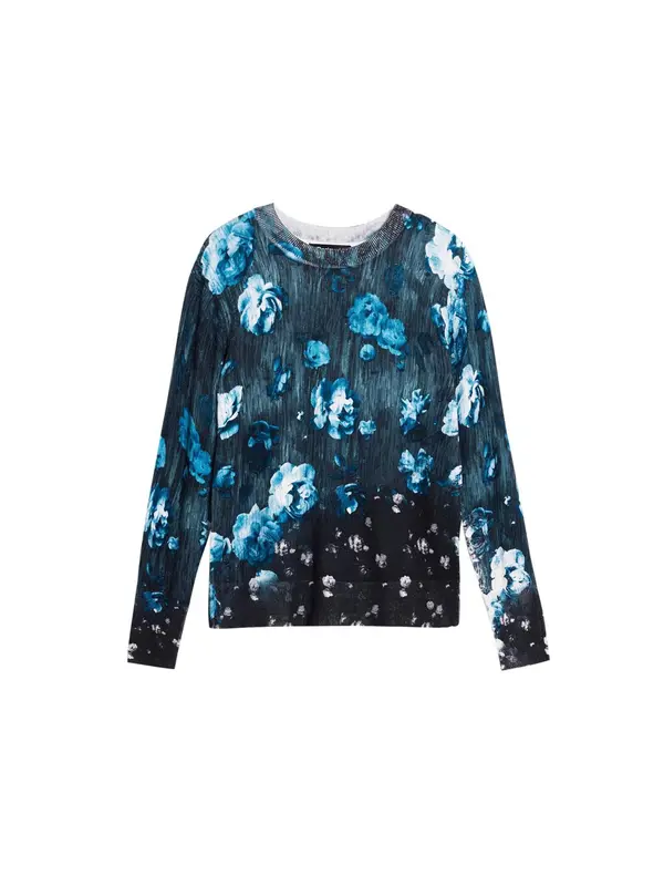 Desigual Desigual Pulover  modra / črna / bela