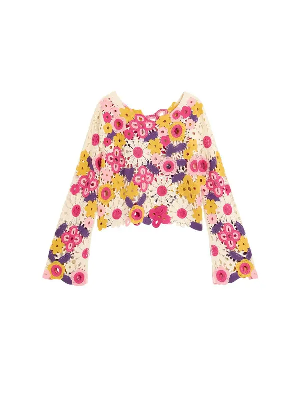Desigual Desigual Pulover  rumena / lila / roza / bela