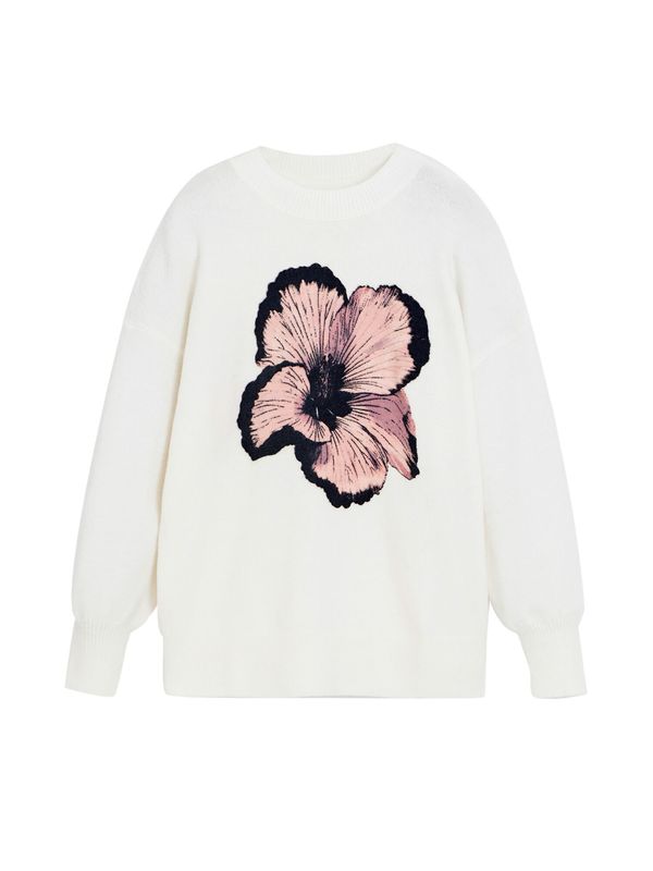 Desigual Desigual Pulover  staro roza / pastelno roza / črna / bela