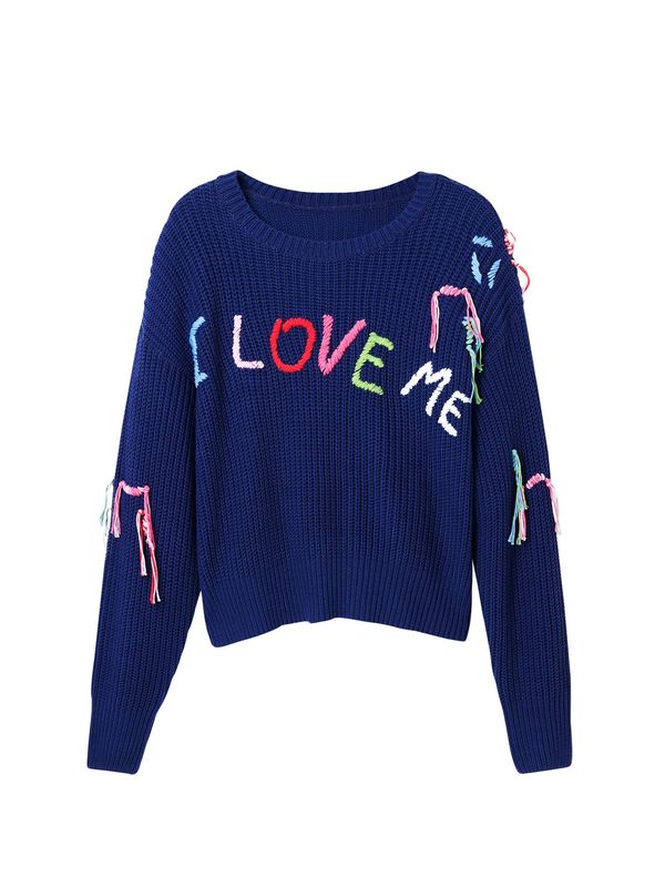 Desigual Desigual Pulover  temno modra / svetlo zelena / roza / rdeča