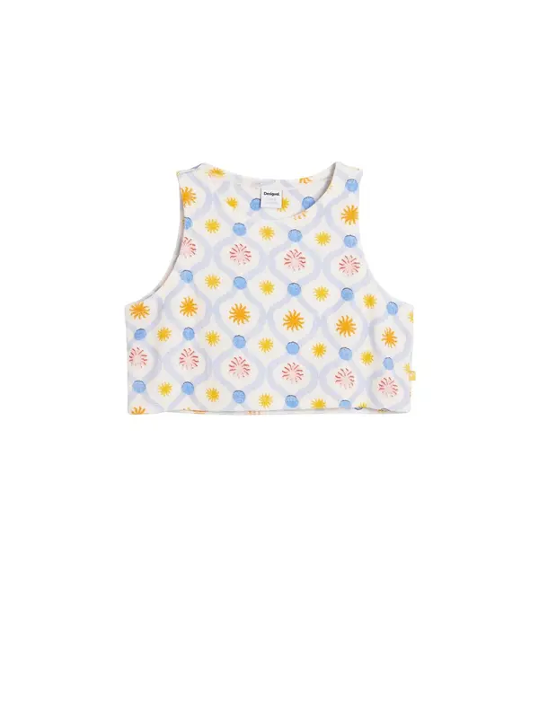 Desigual Desigual Top 'Soles'  svetlo modra / zlato-rumena / temno rdeča / bela