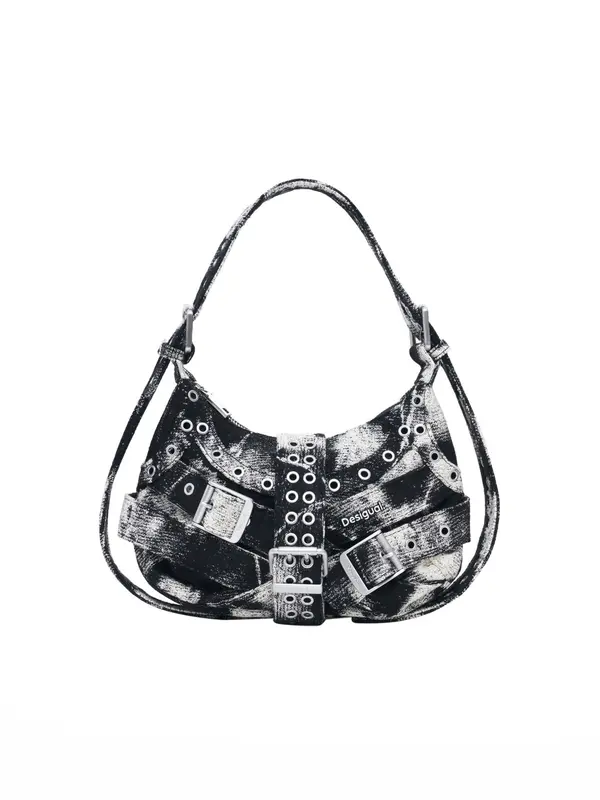Desigual Desigual Torba za čez ramo  črn denim / bela
