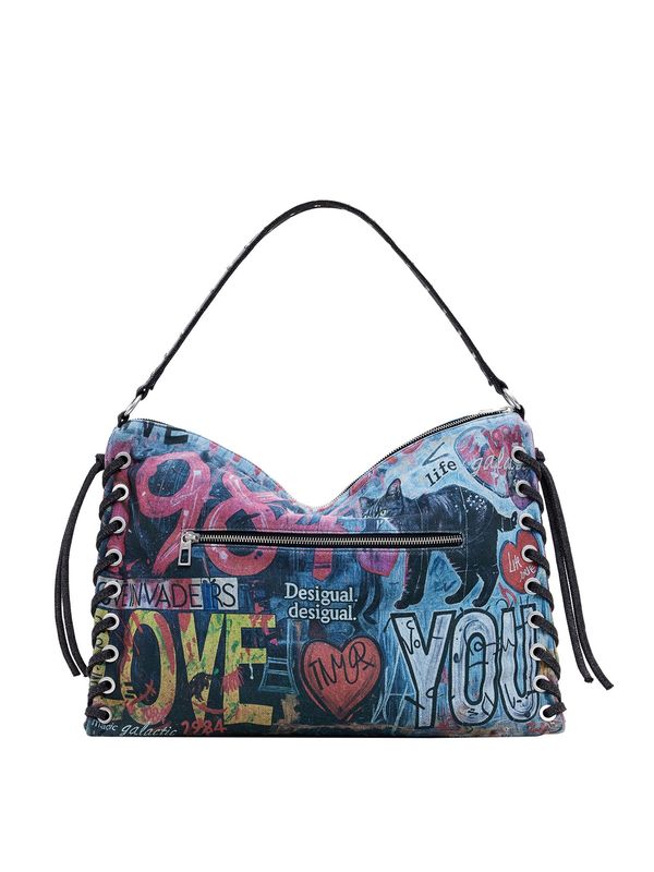 Desigual Desigual Torba za čez ramo  moder denim / apno / svetlo roza / črna