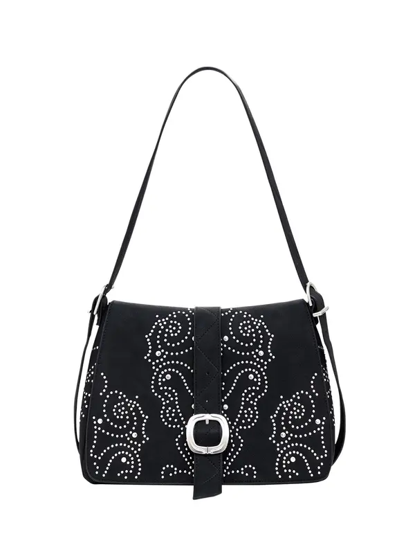Desigual Desigual Torba za čez ramo 'Poker Face Posadas'  črna / srebrna
