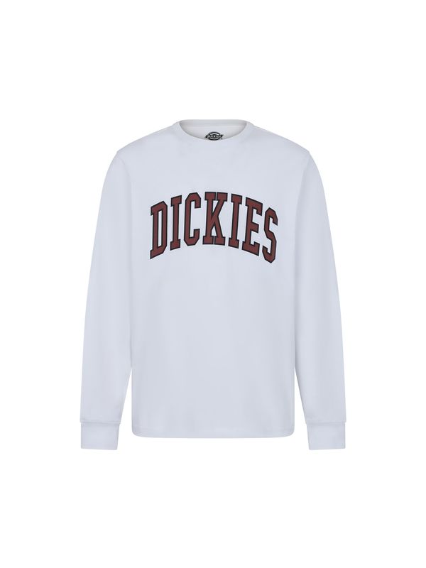 DICKIES DICKIES Majica 'AITKIN TEE LS'  rjava / bela