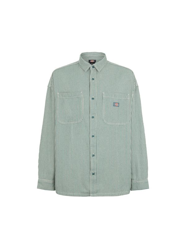 DICKIES DICKIES Srajca 'HICKORY'  smaragd / bela