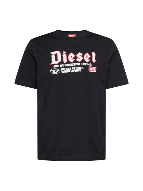 DIESEL DIESEL Majica 'ADJUST'  chamois / antracit / živo rdeča / črna