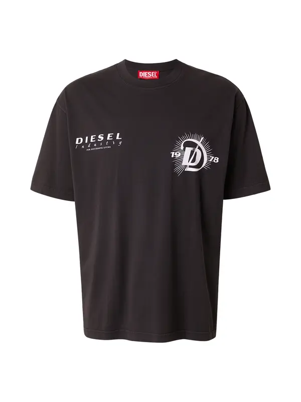 DIESEL DIESEL Majica 'BOGGY-V6'  črna / bela