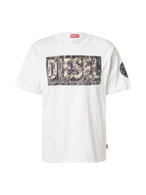 DIESEL DIESEL Majica 'T-BOXT-R22'  kremna / antracit / oliva / off-bela