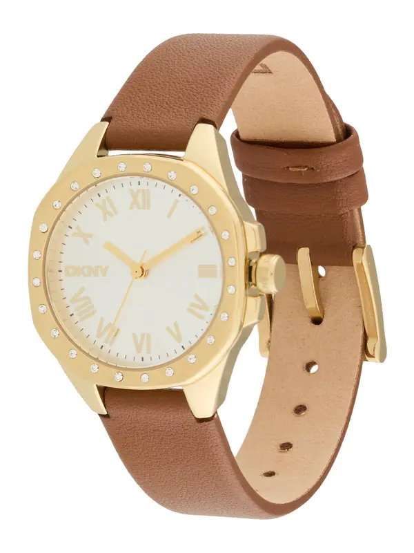 DKNY DKNY Analogna ura  rjava / zlata / bela
