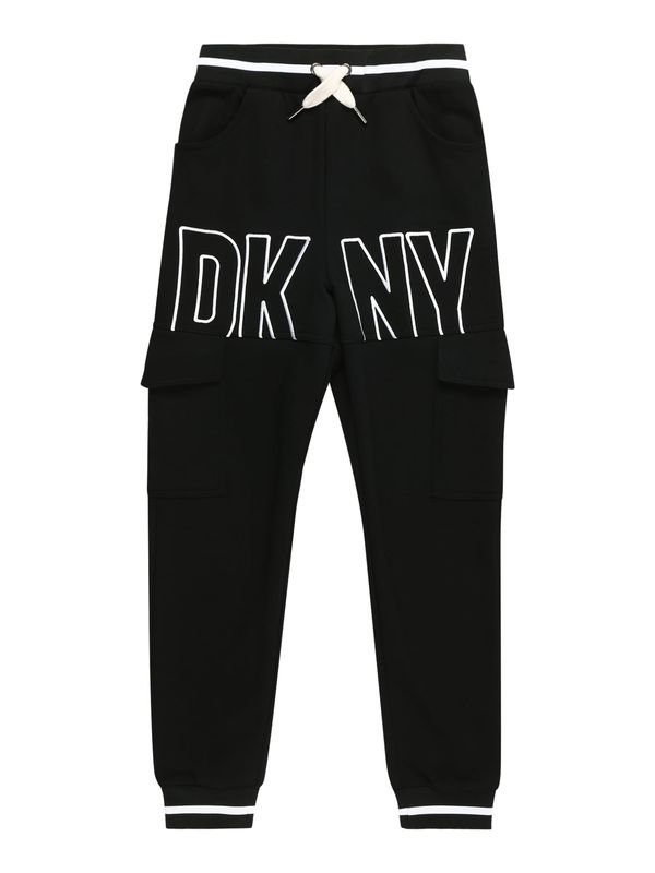 DKNY DKNY Hlače  črna / bela