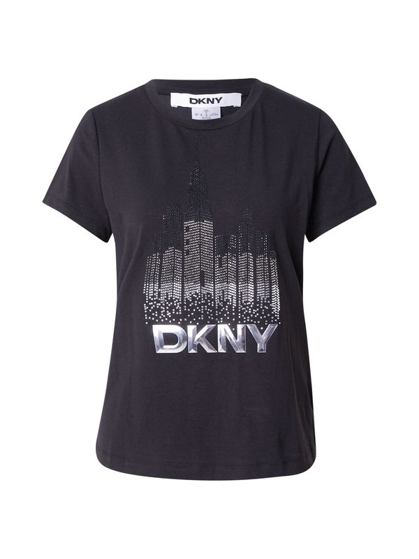 DKNY DKNY Majica  črna / srebrna