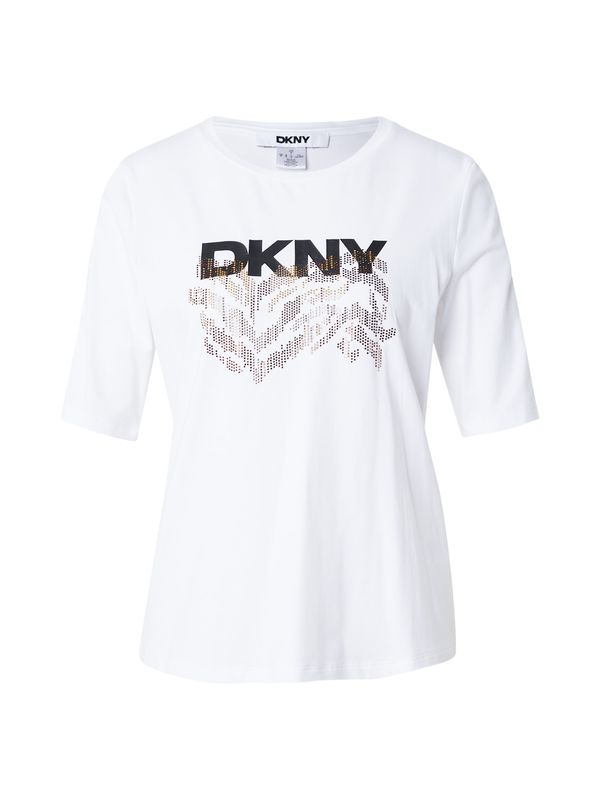 DKNY DKNY Majica  zlata / črna / bela