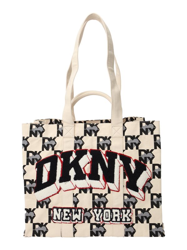 DKNY DKNY Nakupovalna torba  siva / greige / rdeča / črna