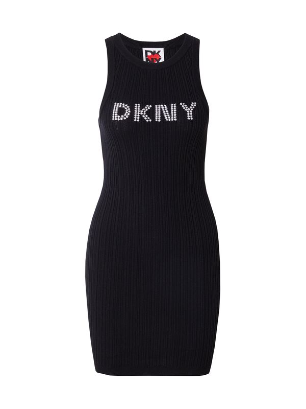 DKNY DKNY Pletena obleka  rdeča / črna / bela